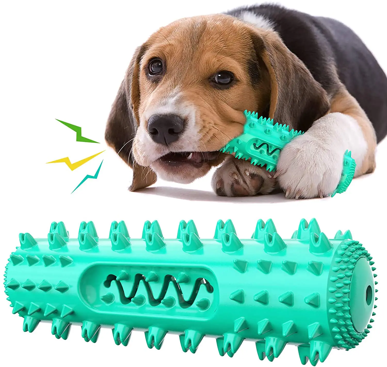 

Amazon Top Seller Similar Bone Ultra Durable Non-Toxic Pet Toothbrush Toys Aggressive feeder rubber Dog Chew Toy, Blue, green, orange, yellow, brown