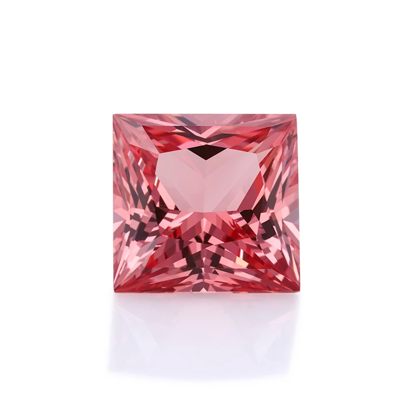 

starsgem padparadscha 8*8mm princess cut lab pink sapphire