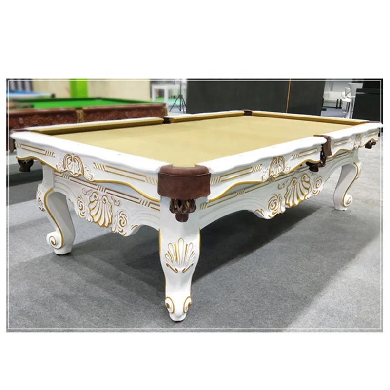 

2021 Custom Carved Solid Oak Wood Pool Table 8ft