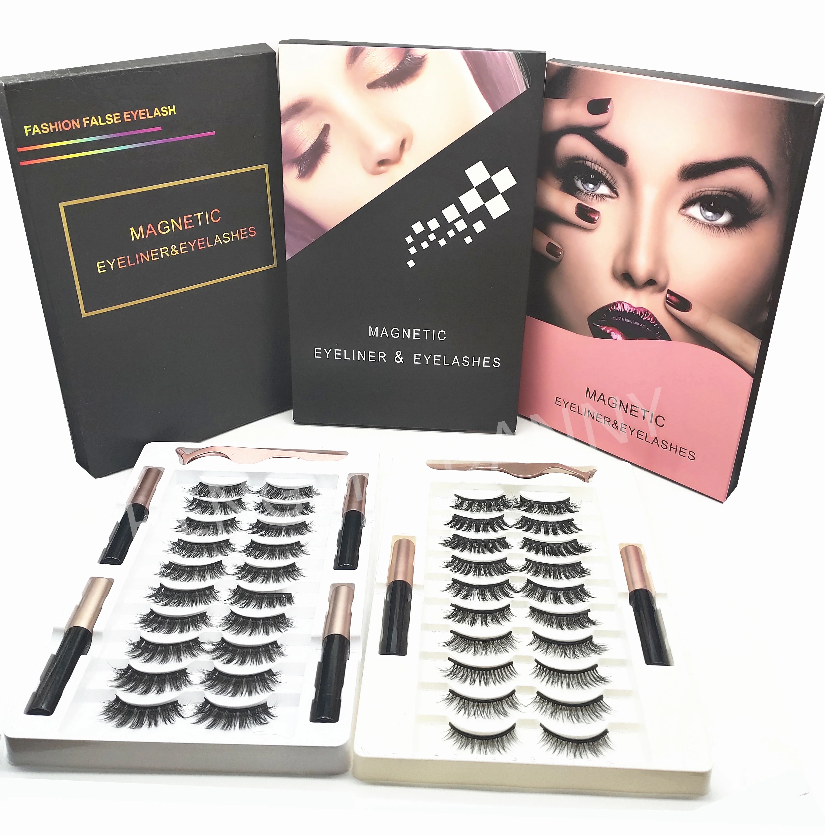 

Magnetic Eyelashes Mink or Synthetic Magnetic Lashes With Eyeliner Kit Private Label Packaging magnetic eyelashes, Natural black