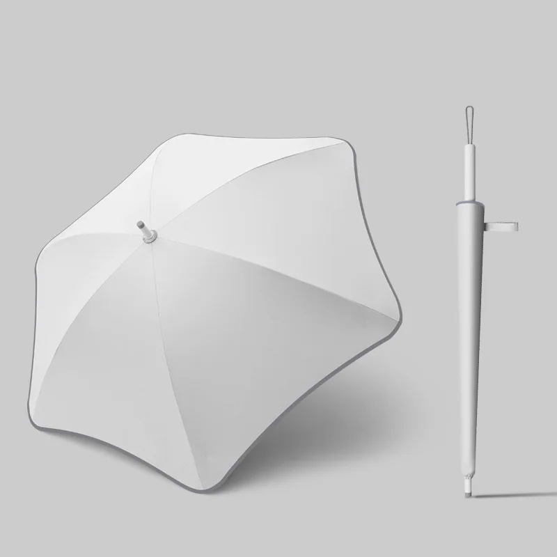 

New Special Design Custom Logo Safety Round Corner Straight Umbrella Reflective Strip Umbrella, Customized color