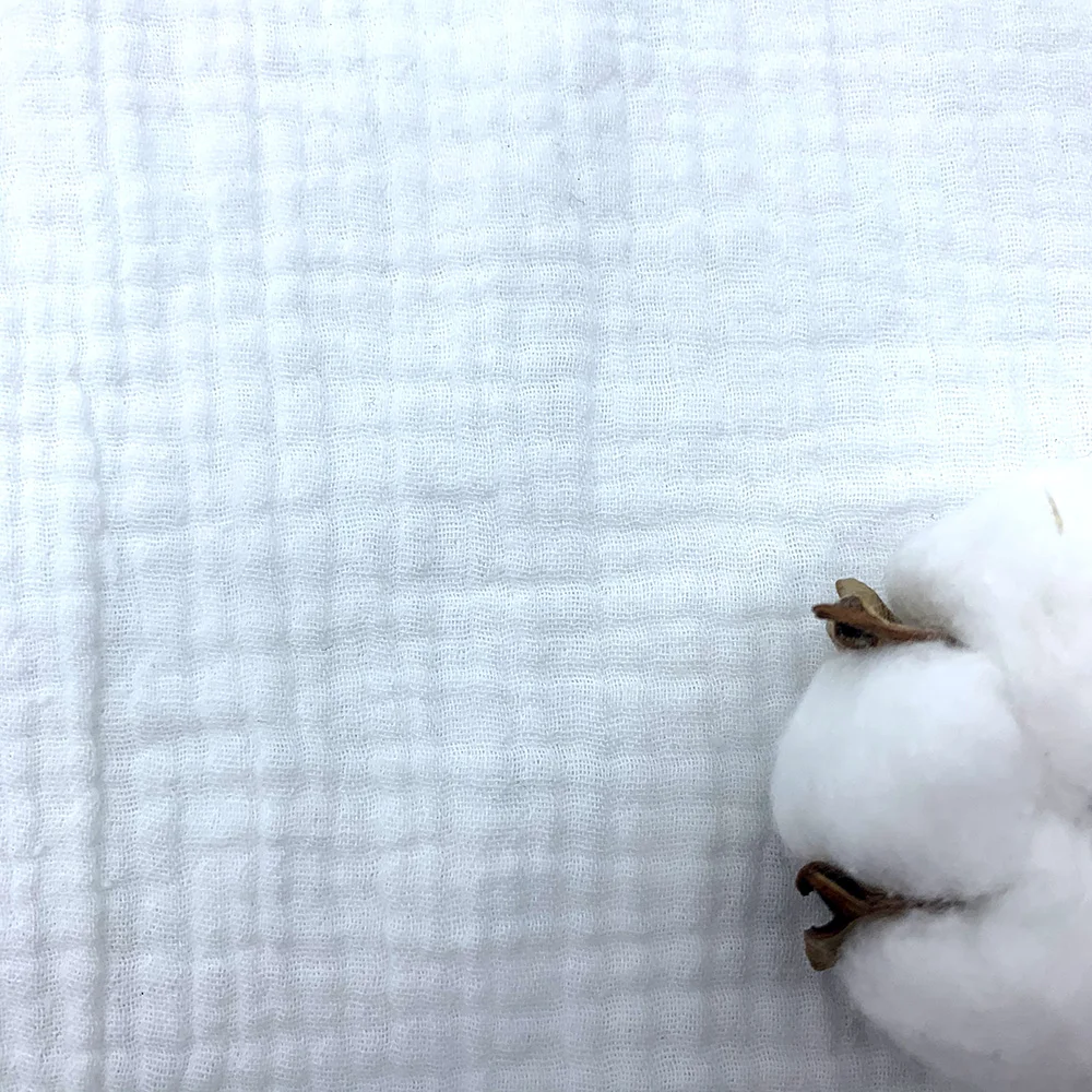 
Chinese supplier wholesale hot sale soft crinkle cotton double gauze dyed for baby diapers and dress clothing fabric 