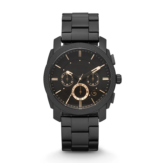 

Original FS watch cool big dial black steel stainless steel multifunctional waterproof quartz men's watch
