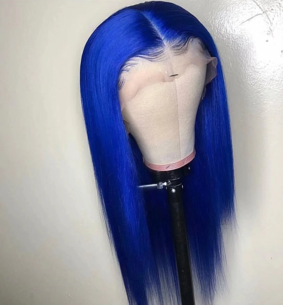 

Royal blue color virgin human hair silky straight 130% density 13*6 deep part lace front/full lace wig wholesale bulk order