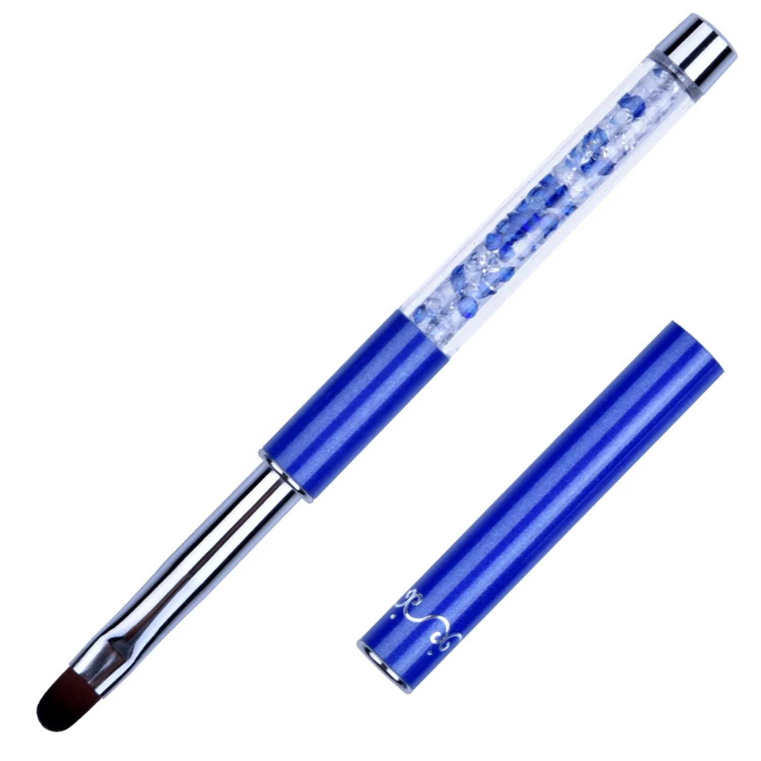 

Yihuale 1Pcs Oval UV Gel Nail Brush Rhinestone Handle Professional Nail Art Tools Size 8