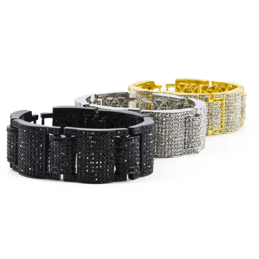 

Diamond-Studded Hip-Hop Style Rap Jewelry Alloy Watch Bracelet Men Bracelet Watch