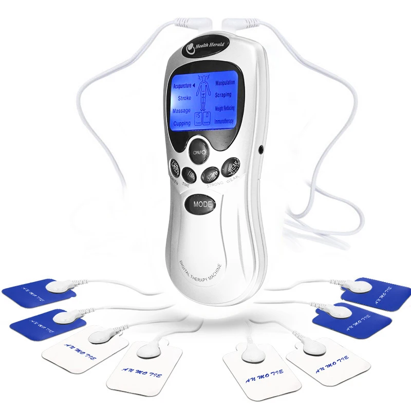 

AB double output 8 mode meridian recuperator Electronic mini TENS Unit EMS fitness pulse therapy massager Muscle stimulation pad