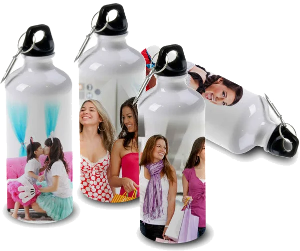 

Promotional High Quality Custom Sports Aluminum Water Bottle, White/silver
