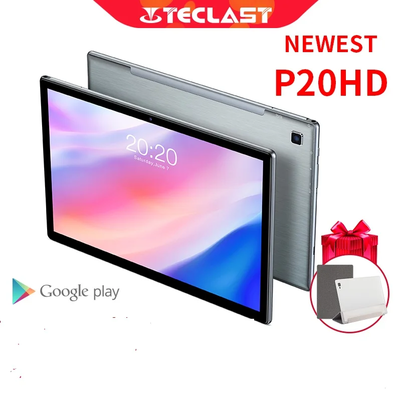 

Newest Teclast P20HD 10.1 Inch Tablets Android 10.0 OS 4GB RAM 64GB ROM 1920*1200 6000mAh Battary AI-speed-up