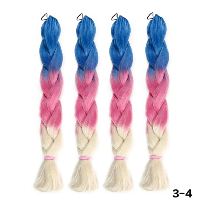 

LW-49QT factory wholesale gradient tricolor braided hair ombre 24 inch 100g quick delivery, Color list attached