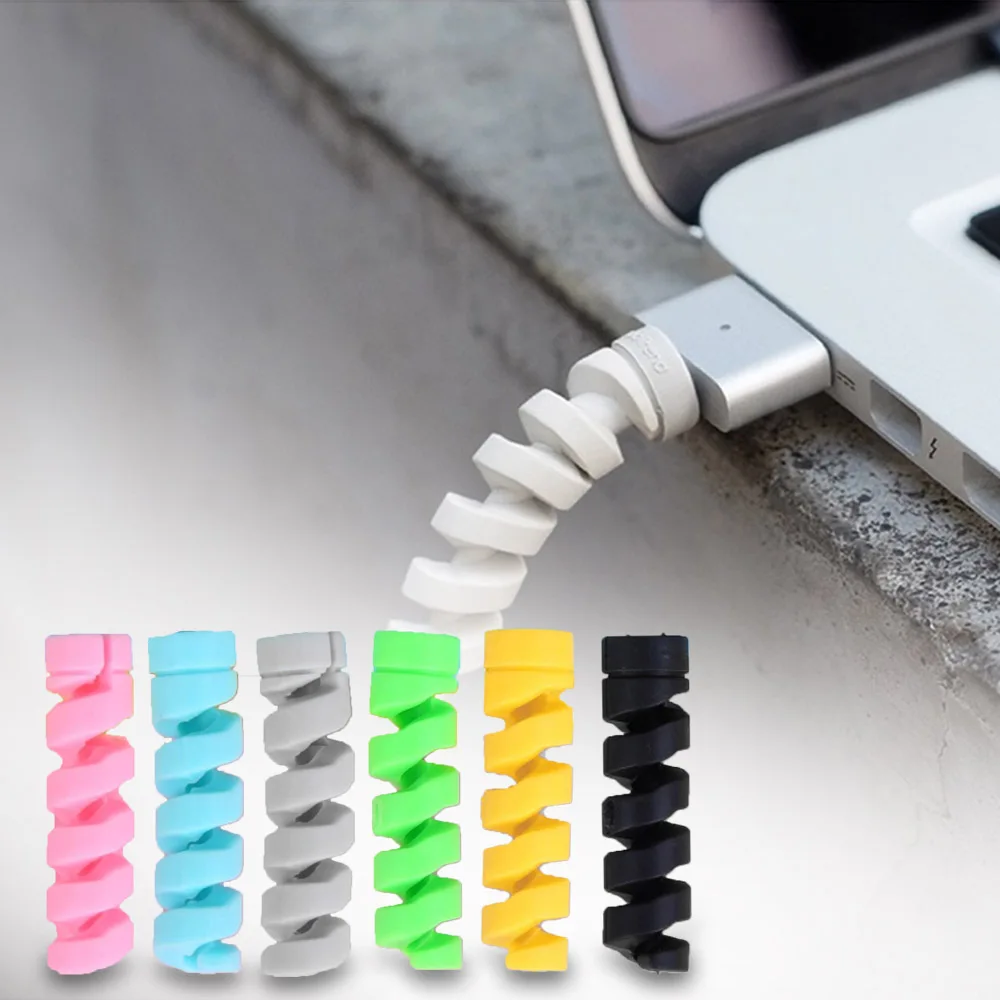 

Free Shipping 1 Sample OK 6 Colors Spiral Data Line Winder Usb Charger Cable Protector Data Line Protective Sleeve