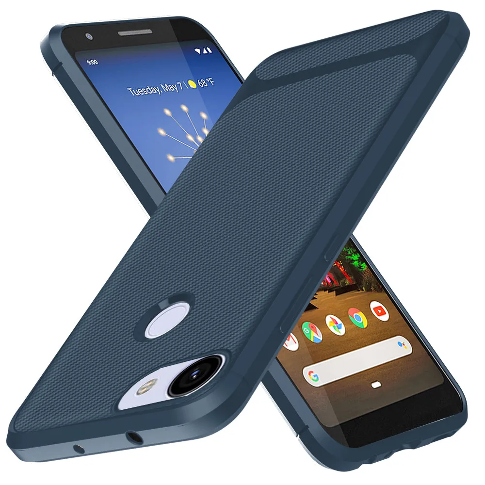 

Free Shipping Laudtec Ultra Thin Slim Carbon Fiber Case Cover for Google Pixel 3A XL 3A 4 XL 4, Black, red, blue, green