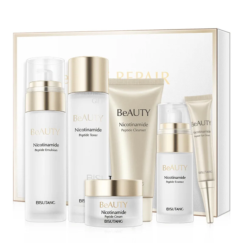 

BISUTANG Women Anti Aging Beauty New Facial Gift Kit Nicotinamide Peptides Korean Brightening Private Label Face Skin Care Set