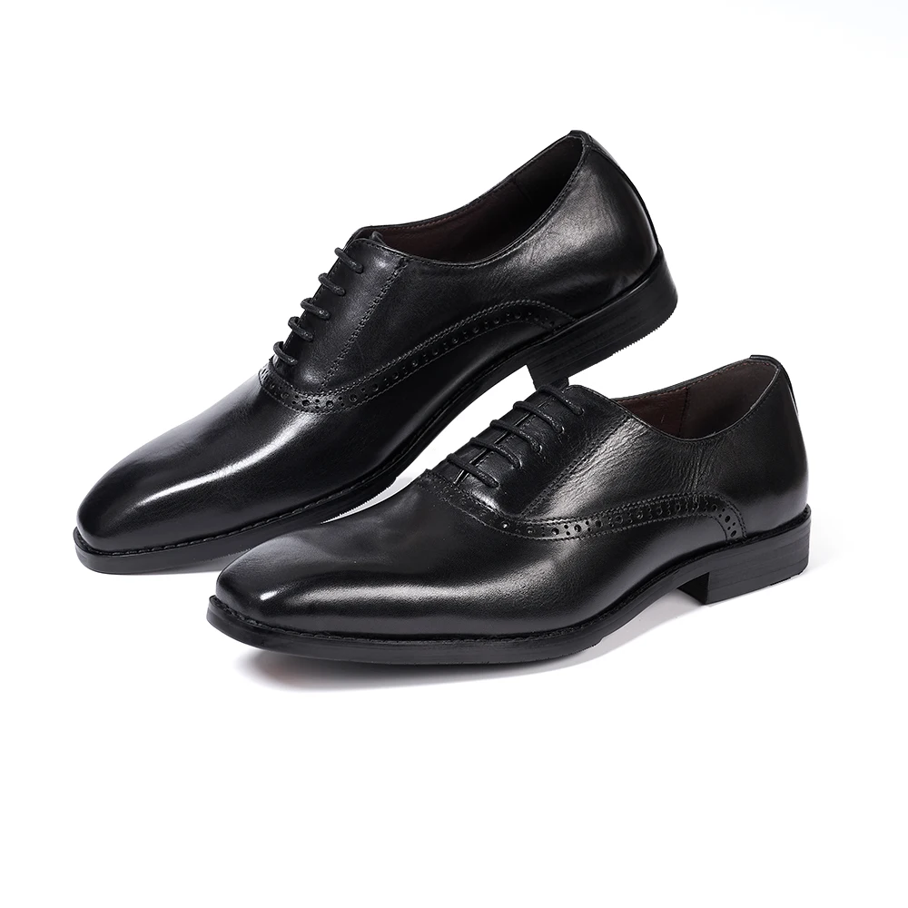 Luxury New Arrival Men Leather Oxford Dress Leather Hand Patina Shoes Lace-Up Round Toe Formal Business Office Quality Shoes