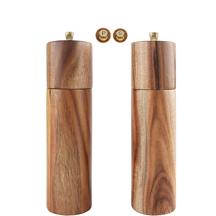 

Popular Wholesale wooden Salt and pepper Grinder 8 inch Ceramic spice Chili mill Wood