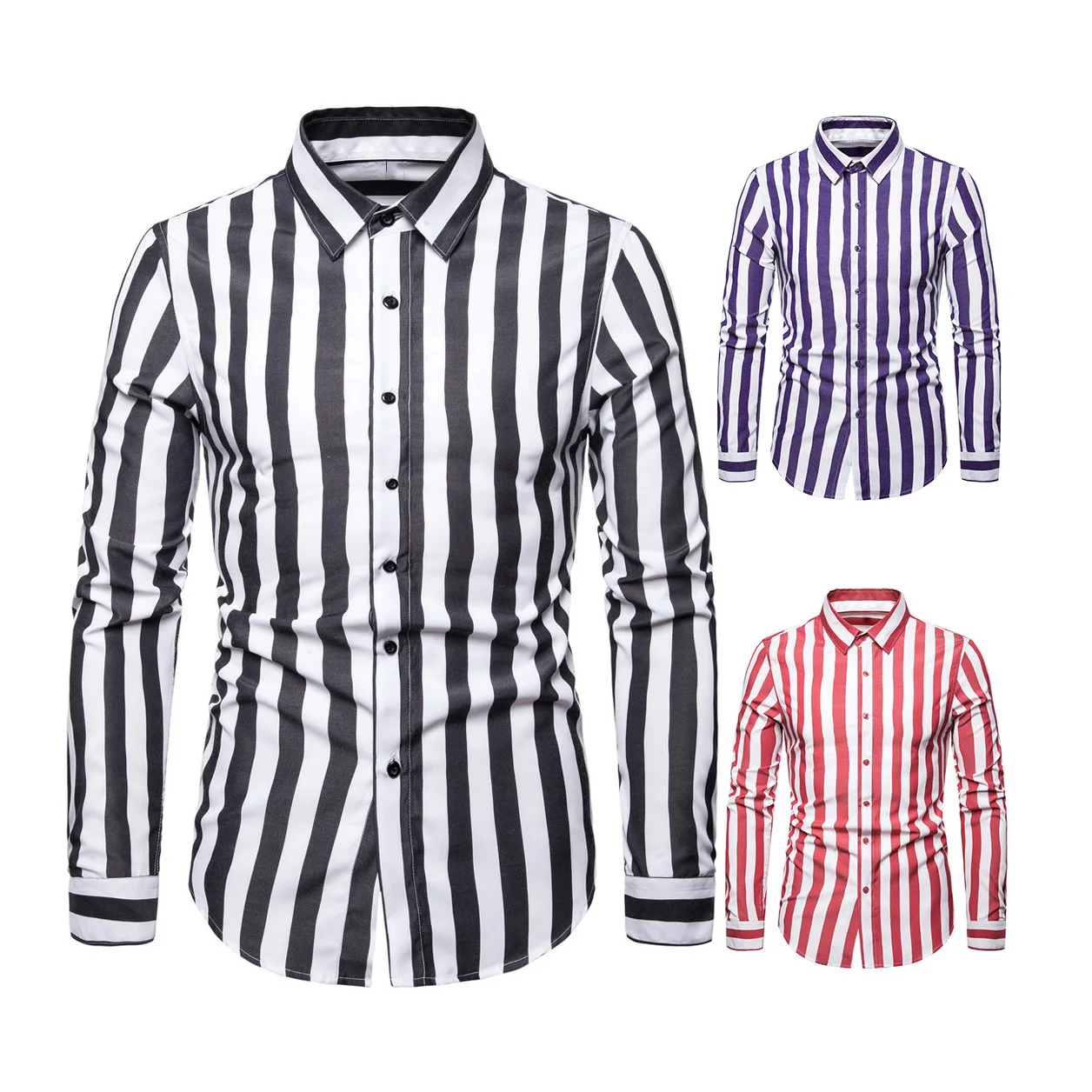 2021 New Design Men's Long Sleeve Shirt With Stripe - Buy Man Shirt ...