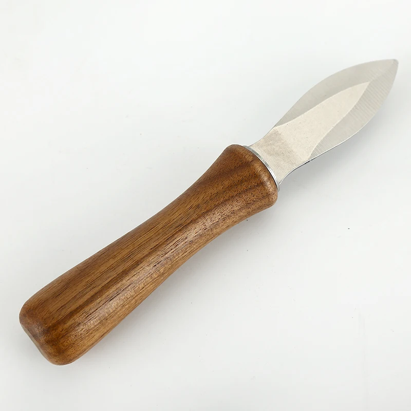 

Hot Sale Wood Handle Stainless Steel Seafood Tools Clam Open Oyster Knife
