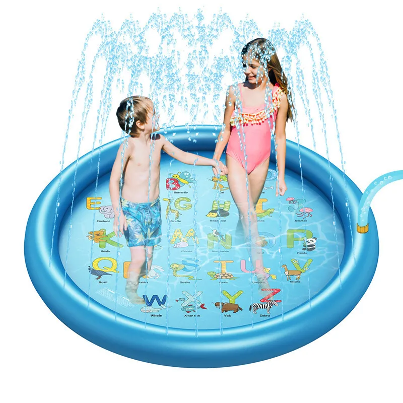 

Amazon Hot Sale Summer Outdoor Toys Sprinkler Pad Splash Play Mat Inflatable Water Mat for Kids