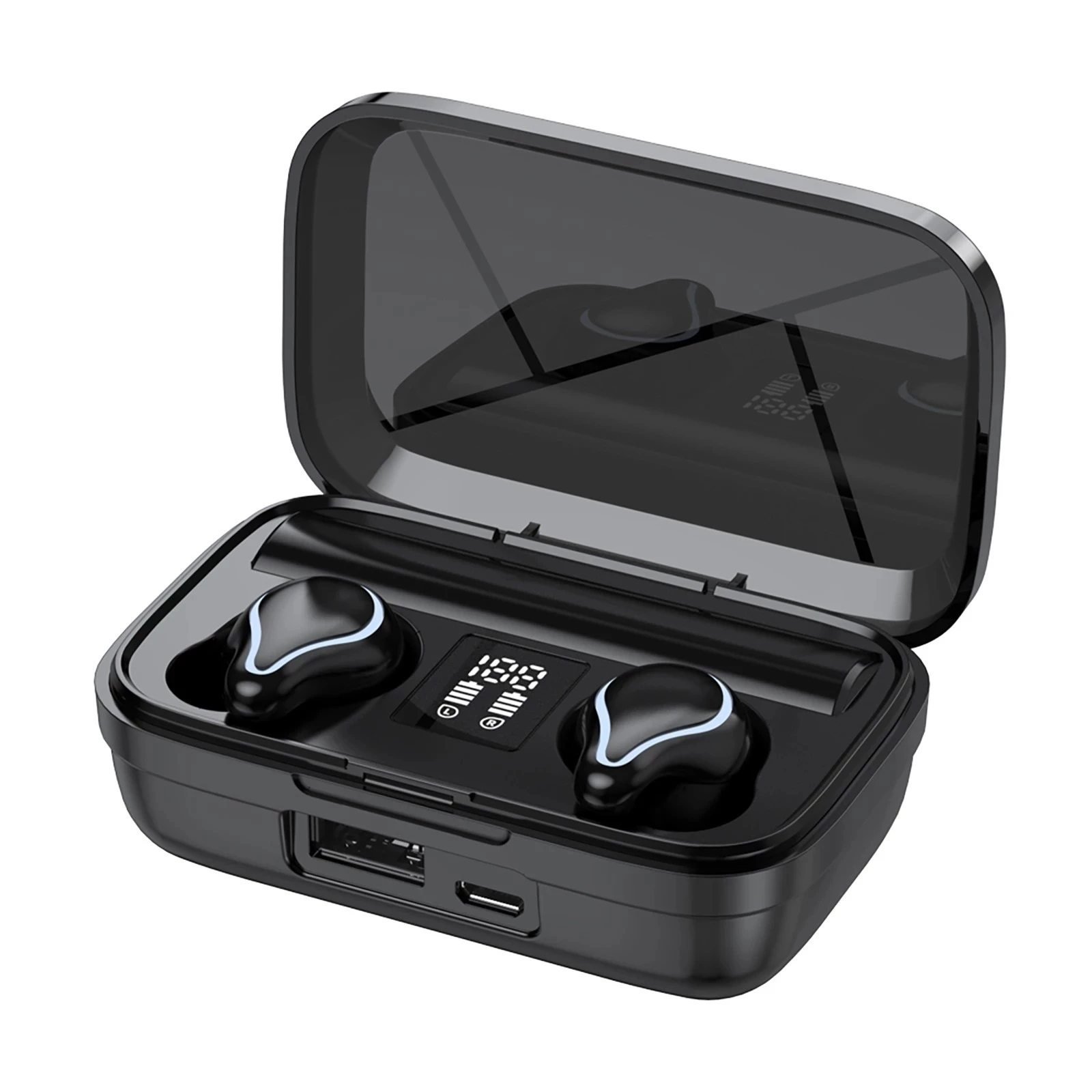 

SK1 Bluetooth Earphones earbuds Wireless Headphones With Mic Touch-Control HIFI LED Sports Headset For iPhone Samsung Xiaomi, Black