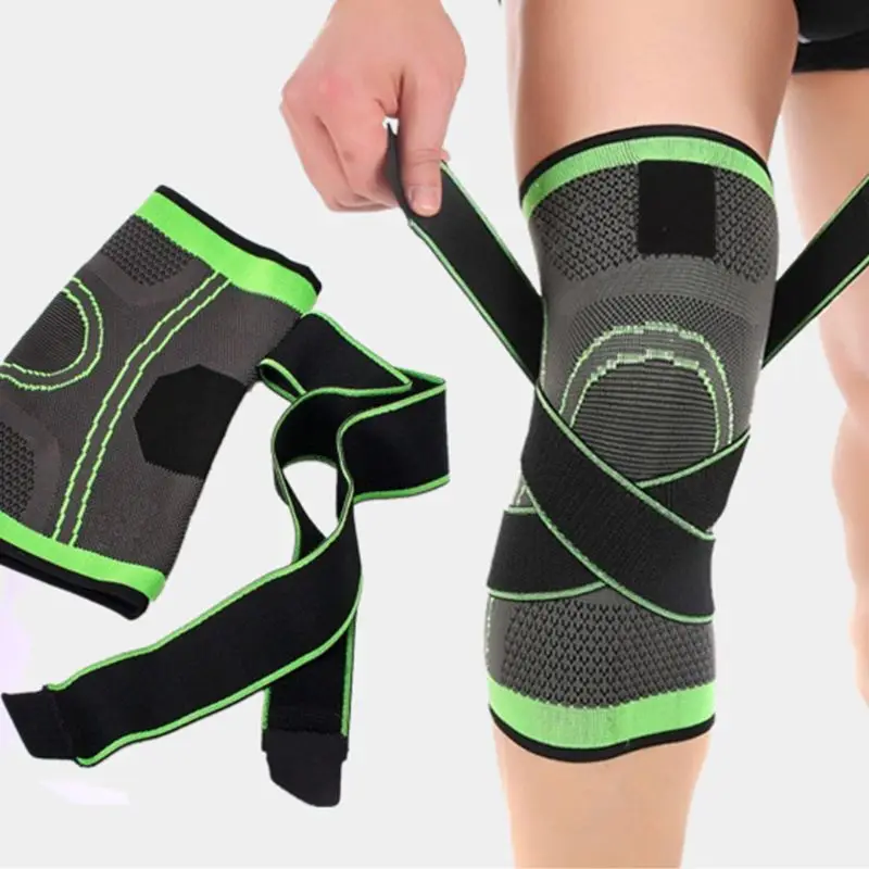 

Men Women Support Compression Sleeves Joint Pain Arthritis Relief Running Fitness Elastic Wrap Brace Knee Pads With Strap