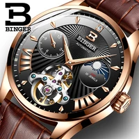 

BINGER 1186 Switzerland Luxury Brand Watches Men's Automatic Mechanical Men Watch Sapphire Wristwatches