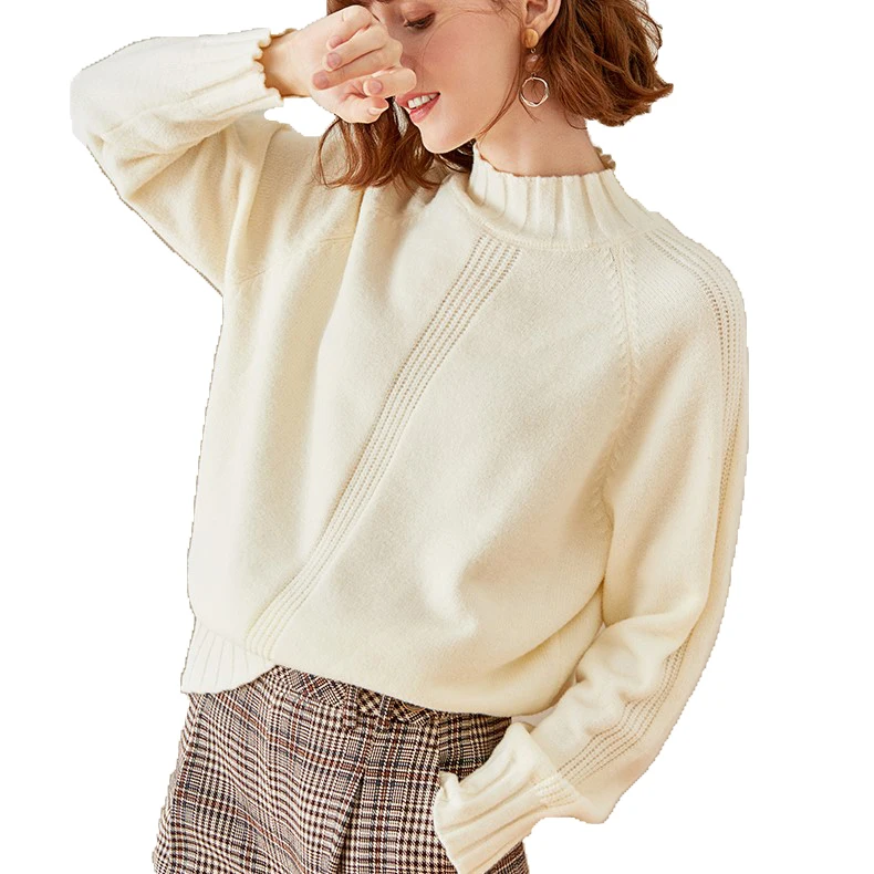 

raglan sleeve women sweater solid turtleneck knitted girl pullover jumpers