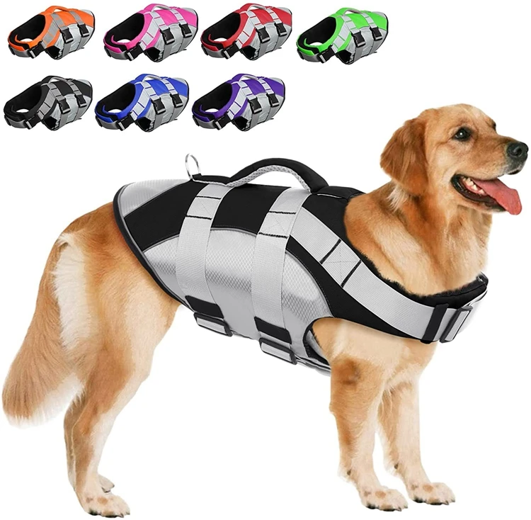 

Puppy Dog Life Jacket Reflective Pet Life Harness Vest Swim Suit French Bulldog Clothes Clothing, Picture