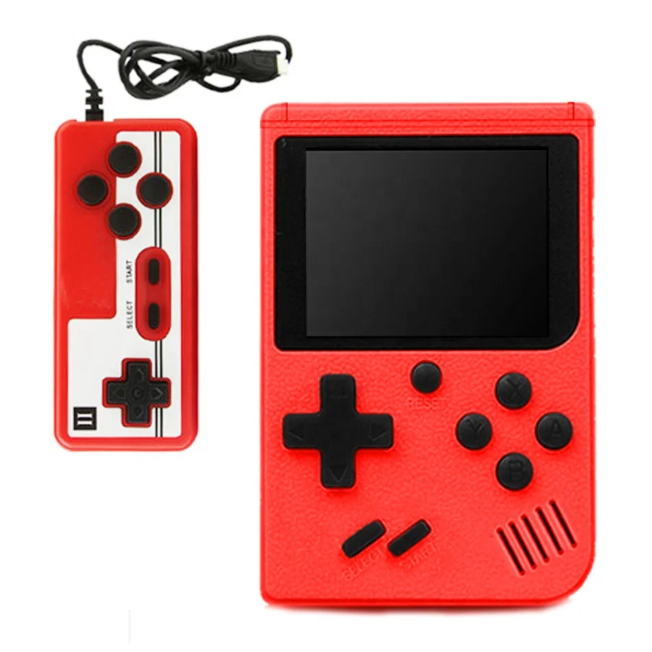 

Retro Portable Mini Handheld Game Console 3.0 Inch Color LCD 2 Players Built-in 400 Games Gift Video Game Console, Red white blue black yellow