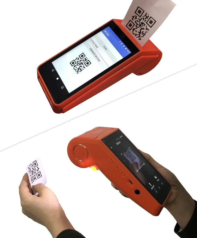 Mobile 4G Smart Touch Screen Ticketing System Handheld Android POS Terminal with Printer
