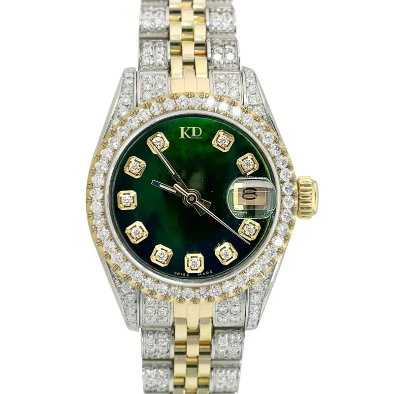 

Diamond Watch Luxury Green Dial Bracelet Clock Pulseras Oem Mechanical Watch Automatic Ladies Diver Watch Waterproof For Women