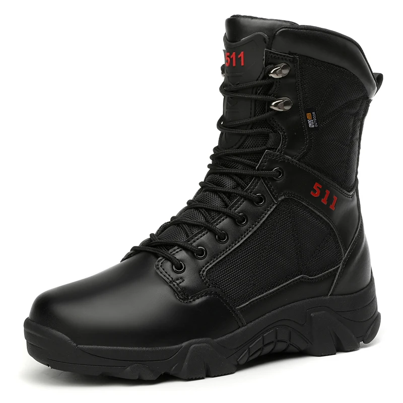 

2020 new fashion MD outsole pu upper black army outdoor tactical combat training military boot safety men