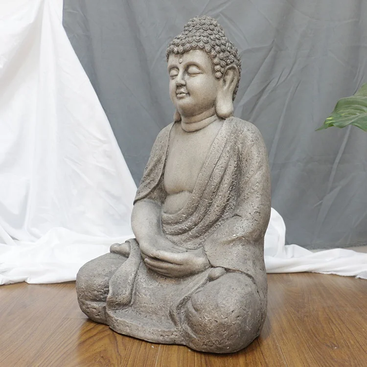 Buddha Figur sitzend im Granitlook GFK 29cm #783208 