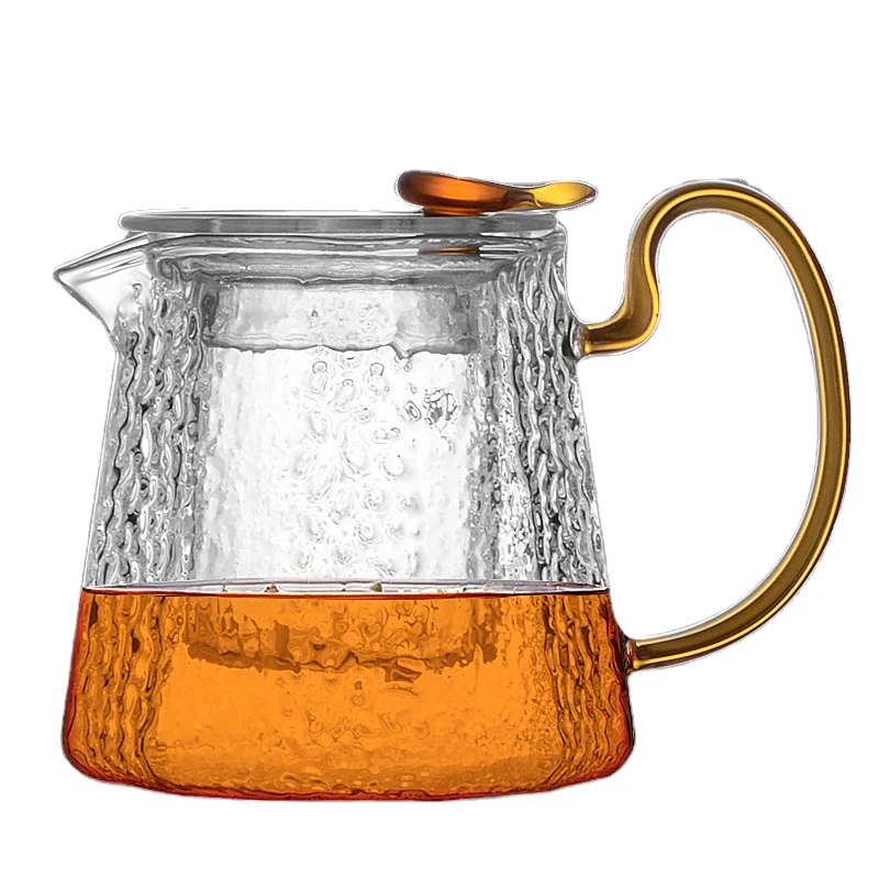 

Heat Resistant Chinese Kungfu Tea Set Glass Tea Pot with Handle, Transparent