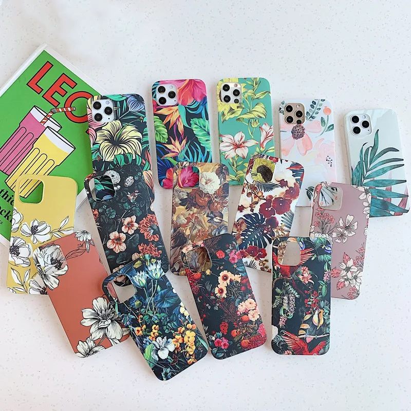 

For iPhone Cases Flowers Luxury Shockproof Phone Case For iPhone 12 11 Pro Max Fundas For iPhone 12 Soft TPU Flower Phone Case