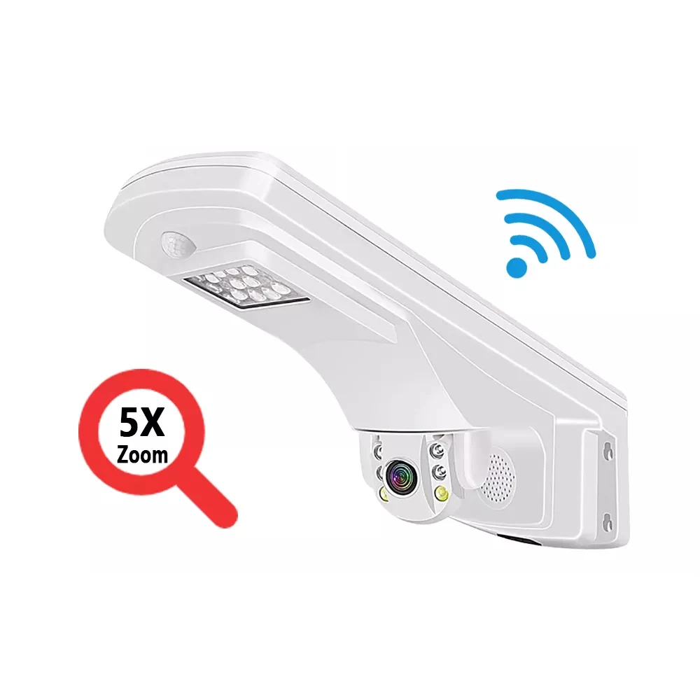 

5MP WIFI Floodlight IP Camera Wireless 4G SIM Card Home Security 5X Optical Zoom PTZ HD CCTV Solar Street Light With Cctv Camera
