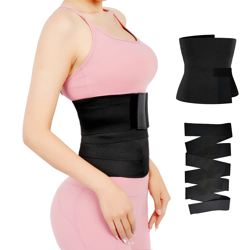 

Women Slimming Waist Bandage Wrap Waist Trainer Tape Lumbar Waist Support Belt, Black