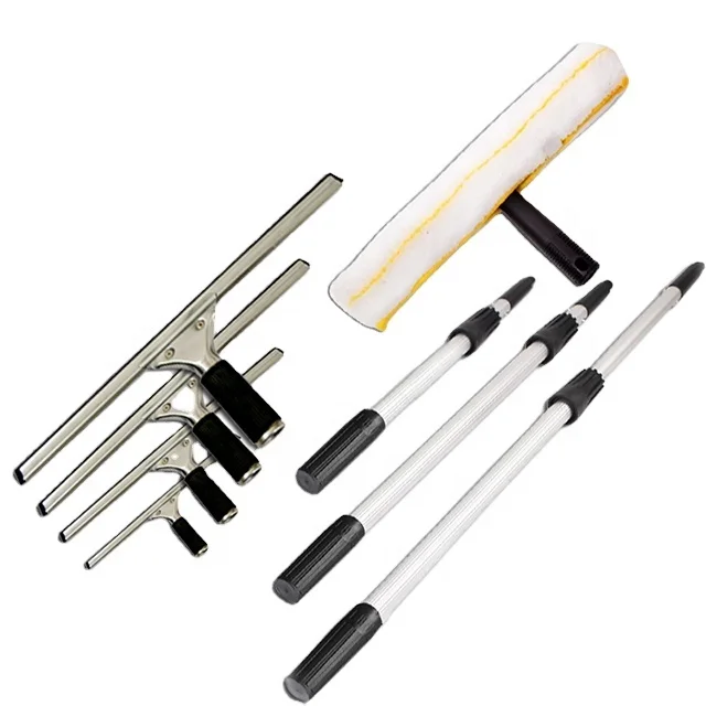 

2021 High Quality Microfiber Window Cleaning Tools With Wash And Dry Head Long Handle, White