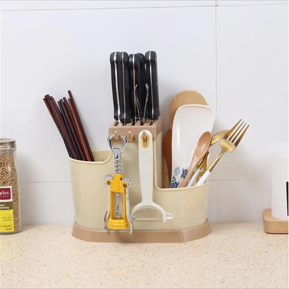 

Kitchen Drain Chopsticks Cage Multi-function Desktop Partition Rack Hollow Cutlery Drainer Spoon Fork Knife Shelf Holder, Multicolor