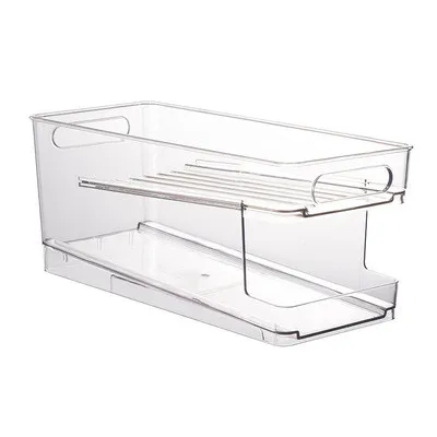 

large clear refrigerator can soda organizer bins plastic / pop soda can dispenser, White