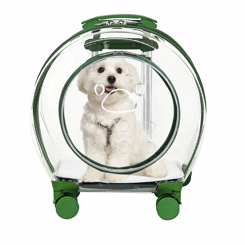 

Real Fort Pet Transparent Pet Carriers On Wheel Pet Trolley Carrier Bag Pet Rolling Backpack
