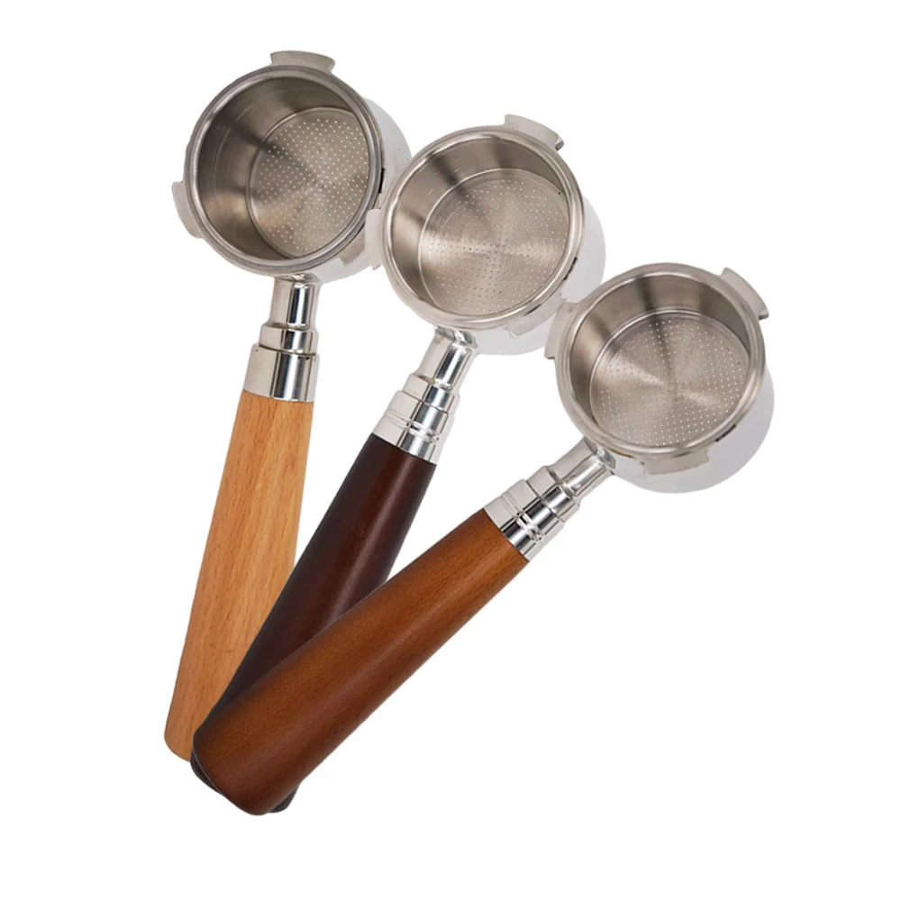 

Coffee Bottomless Portafilter Breville Delonghi Krups Espresso Coffee Funnel Wooden Handle Filter Holder Basket Set, Color a, color b,color c