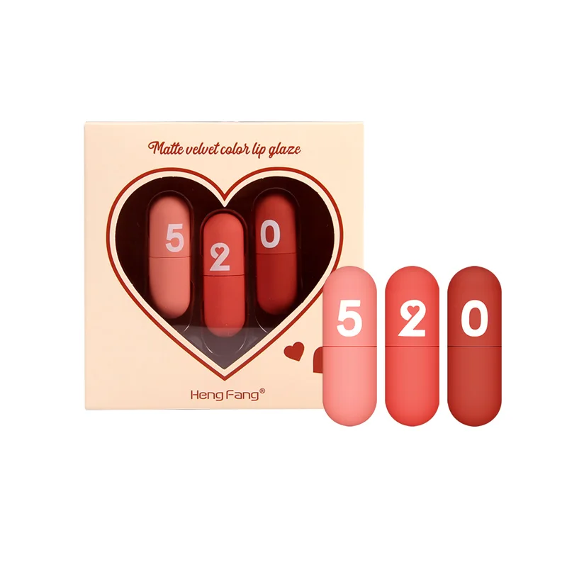

H7041 Valentine's Day girls gift mini lipgloss lipstick suppliers lip tint set