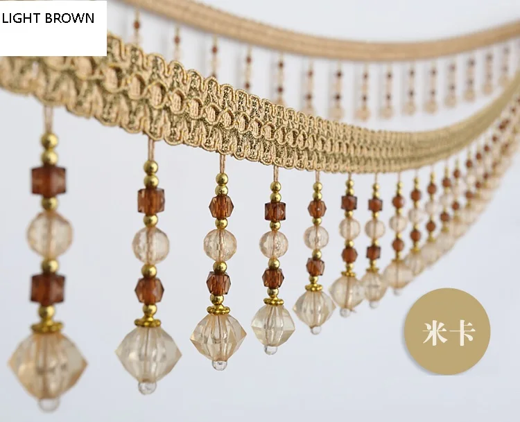 
High Quality Curtain Tassel Fringe Trim Decorative Crystal Bead Trimming 