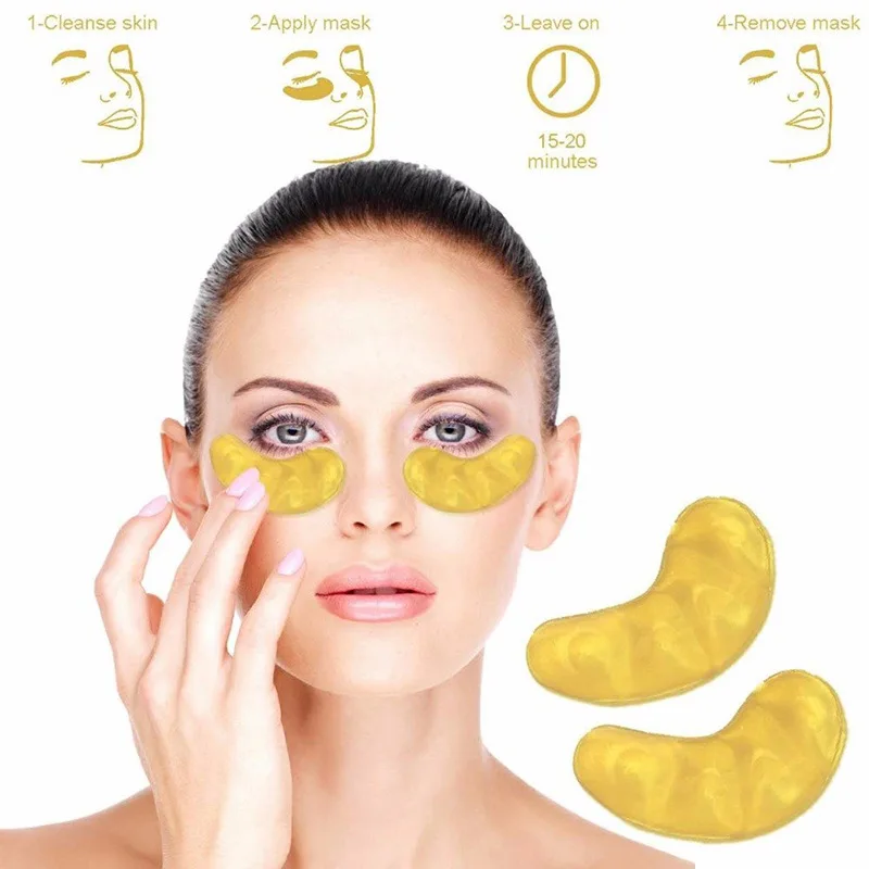

Private Label Crystal Collagen Eye Mask natural nourishing moisturizing anti-puffiness collagen crystal 24k gold eye mask sleep