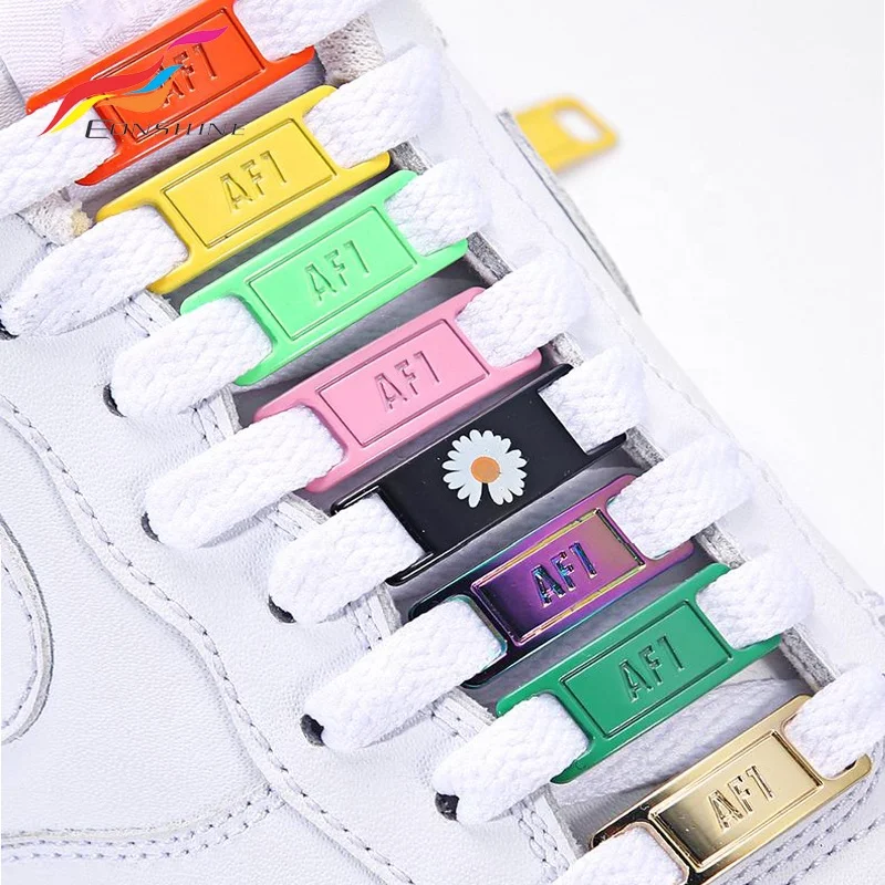 

Diy 2Pcs/Pair Af1 Airforce Metal Decorative Shoe Lace Charms Tags Buckle Shoelaces Accessories Lock for Sneaker, 23 colors, silver, red, yellow, blue, gun,black, silver, gold...