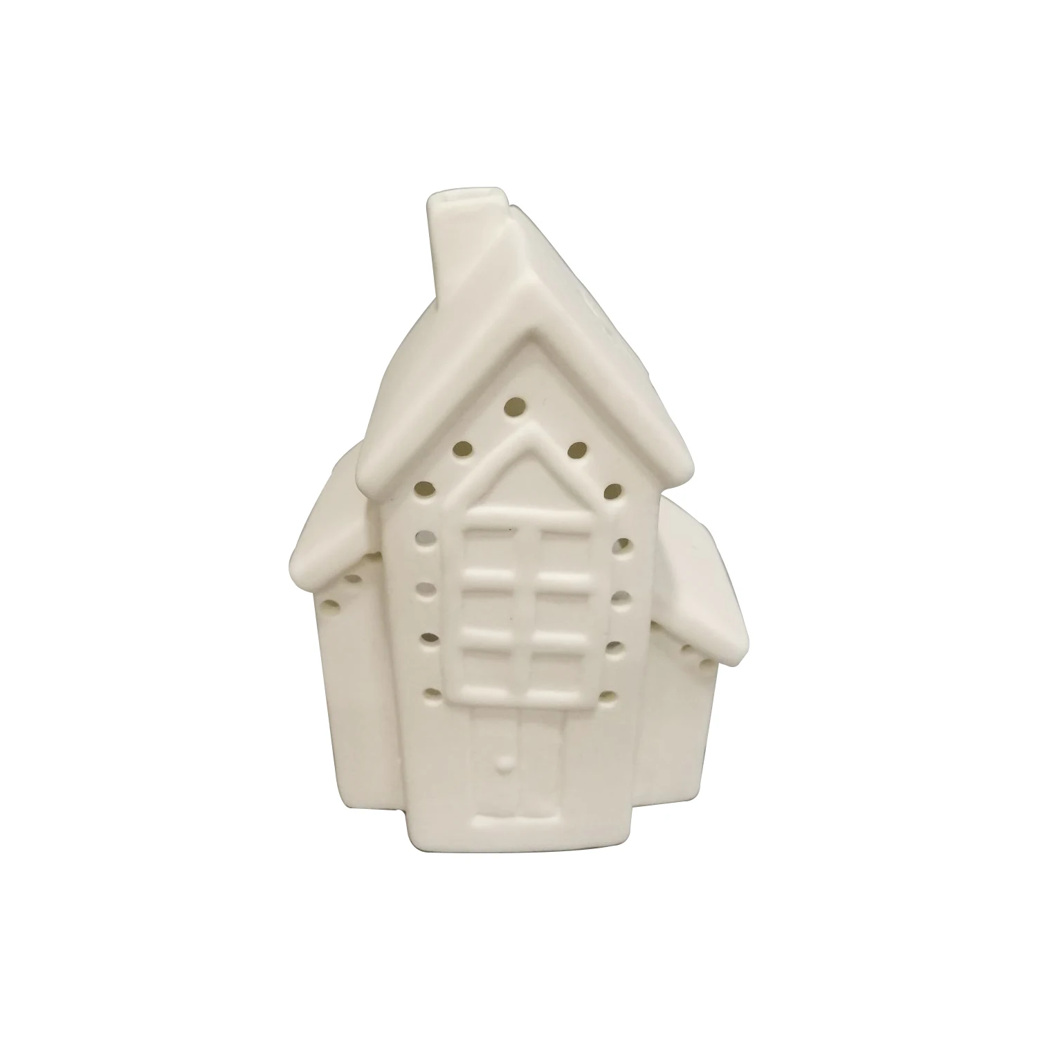 white home decor farmhouse lighthouse  shape ceramic stoneware christmas house village with led light