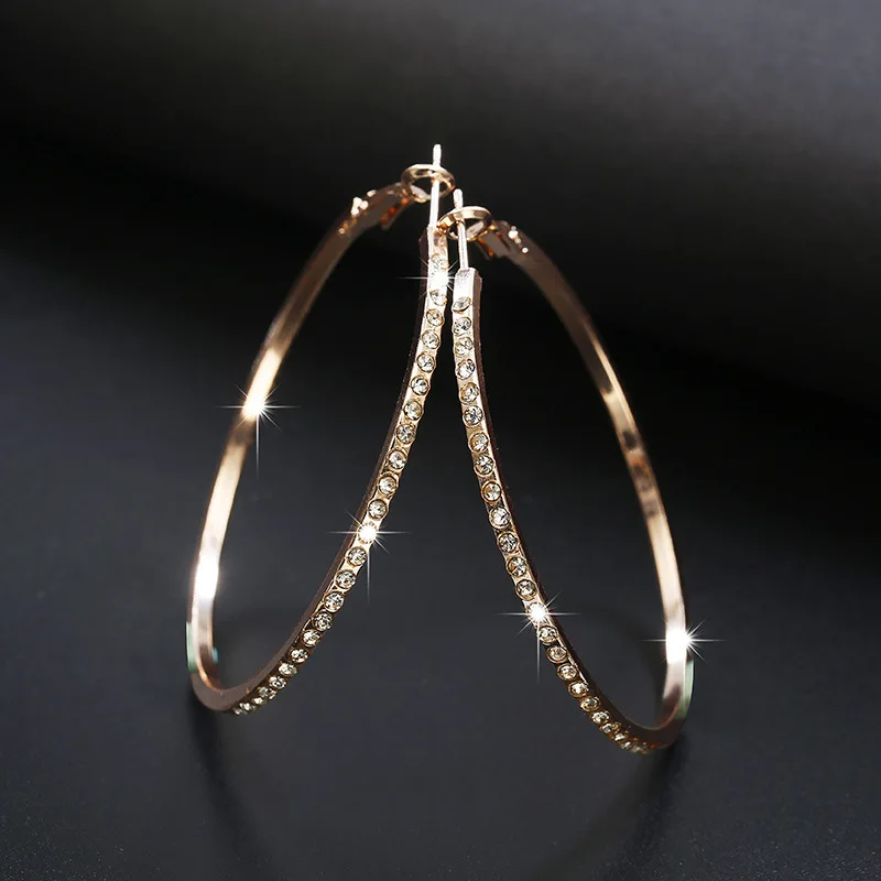 

Fashion silver big hoop diamond crystal zircon earring sets for women earring jewelry, Picture