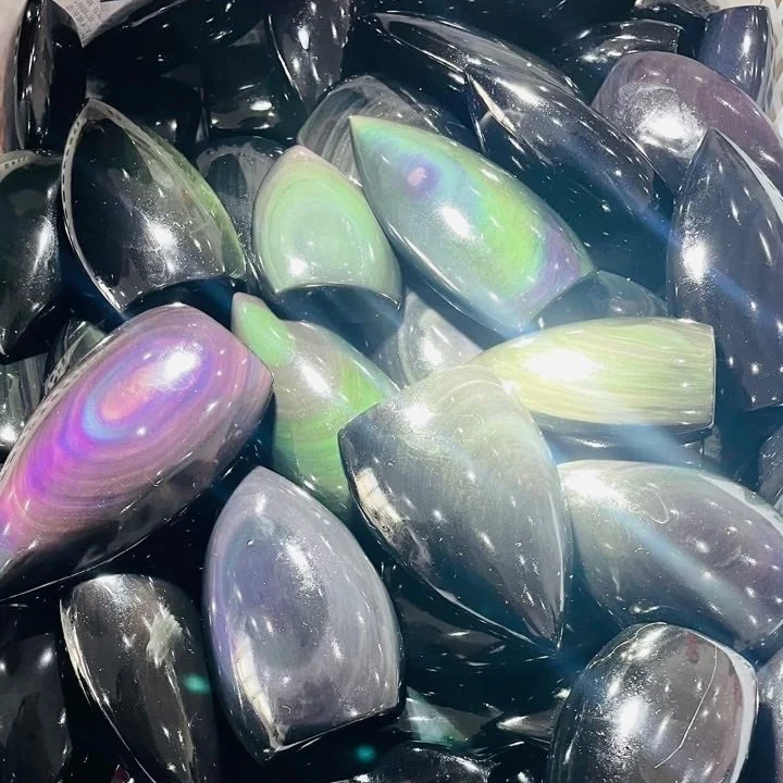 Wholesale Hand Polished rainbow Eye Crystals Ornaments Natural rainbow Obsidian Decoration