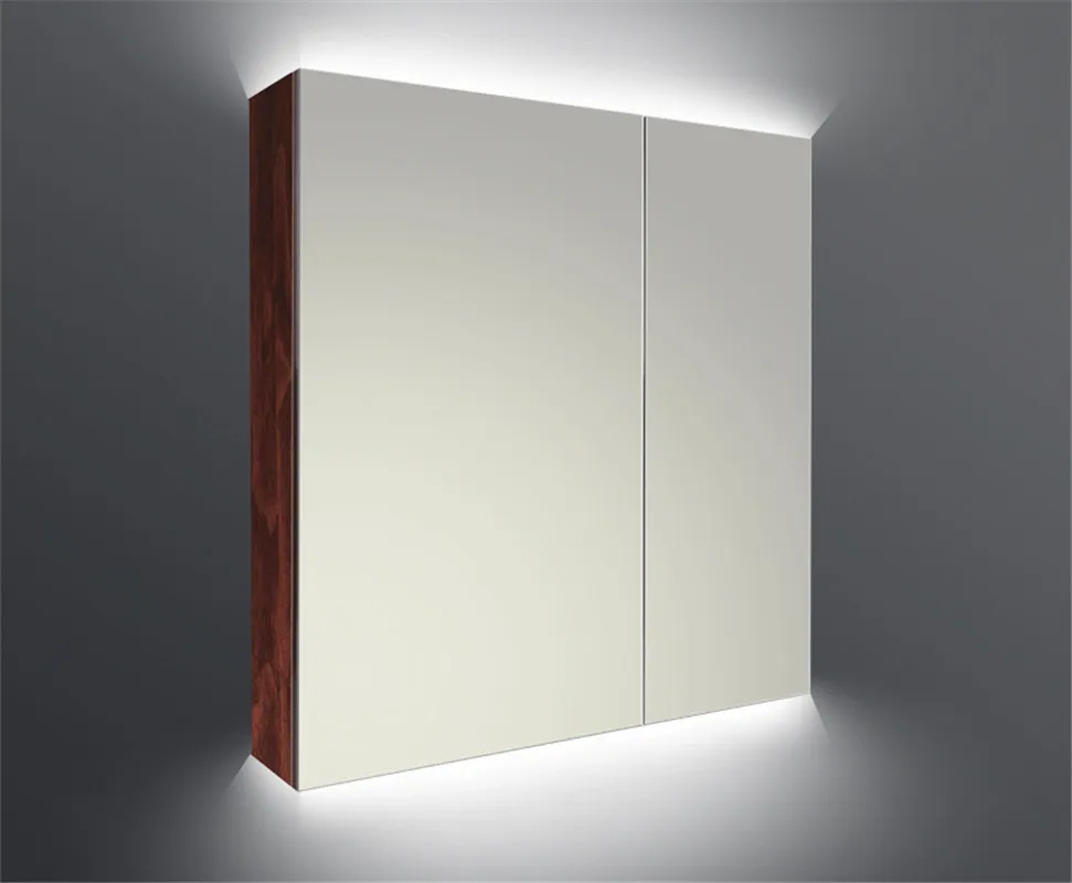 Plywood Mirror Cabinet with LED lighting up and down for Bathroom Vanity Cabinets mirror door