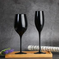 

Promotional black champagne flutes drinking wine glasses oem colored glass goblet